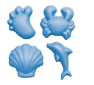 Scrunch Footprint Moulds - Blue Fish